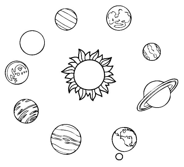 Sonnensystem kostenlos ausmalbilder