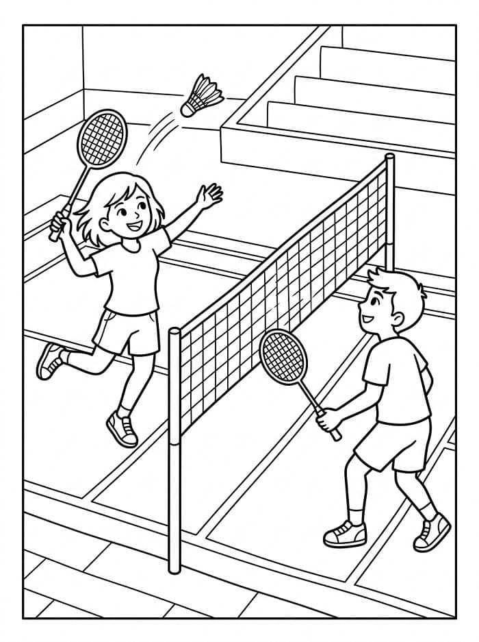 Spiele Badminton ausmalbilder