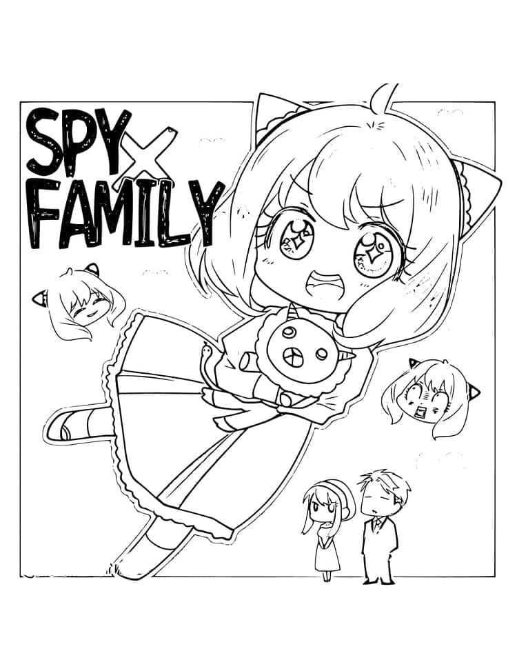 Spy x Family gratis druckbar ausmalbilder
