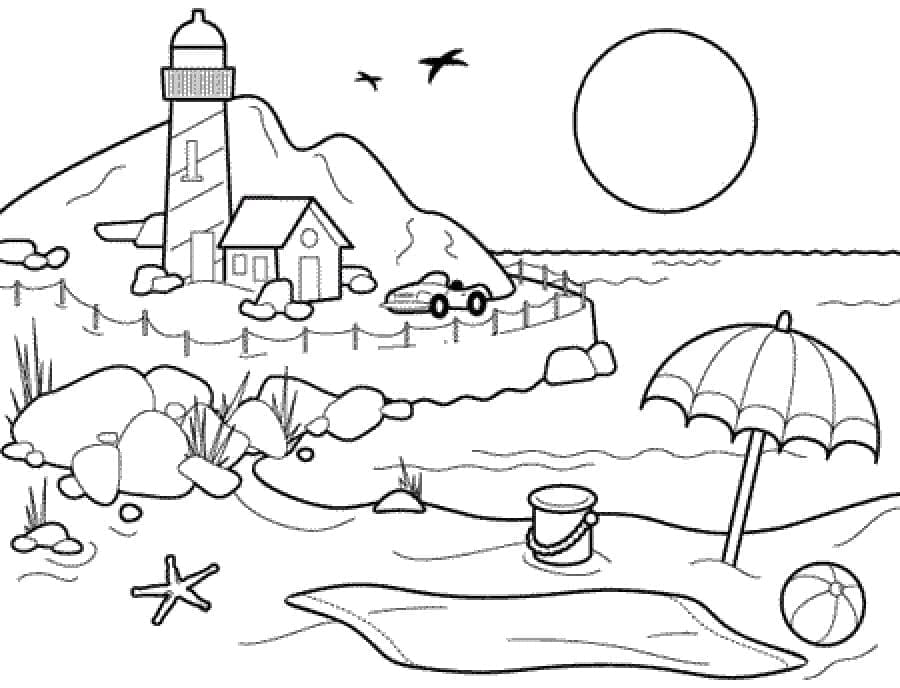 Strand ausdrucken ausmalbilder