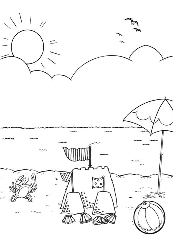 Strand druckfertig ausmalbilder
