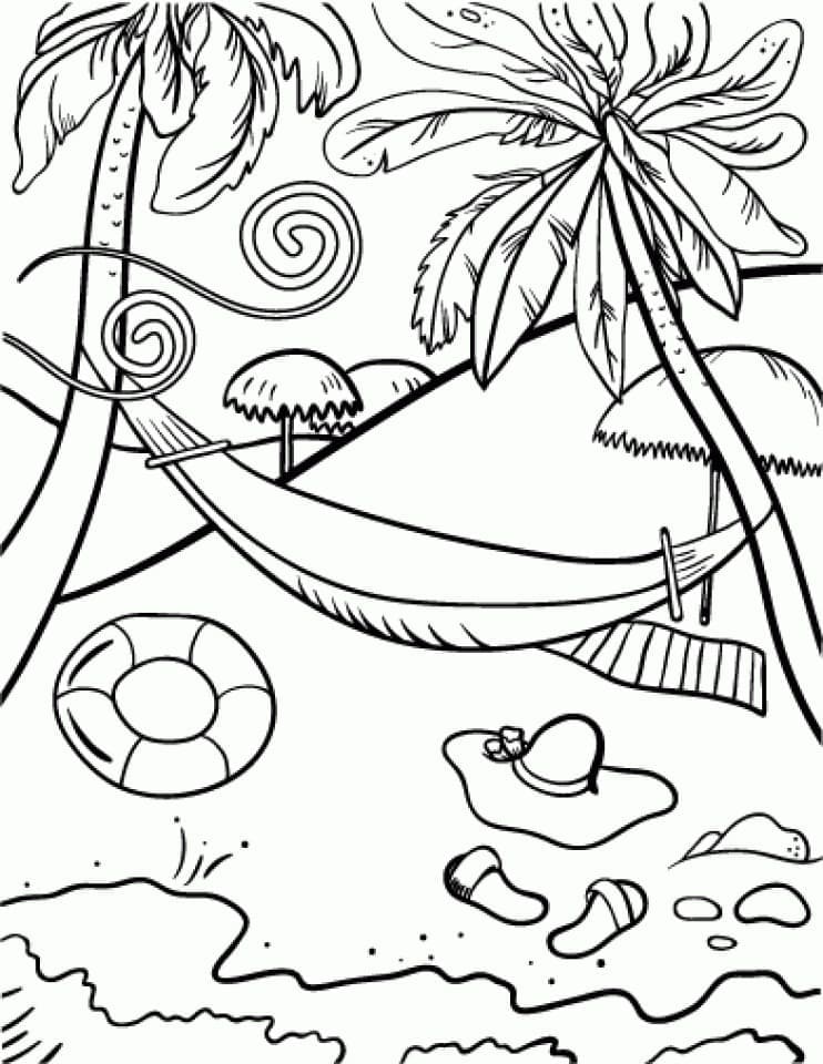 Strandbild gratis ausmalbilder