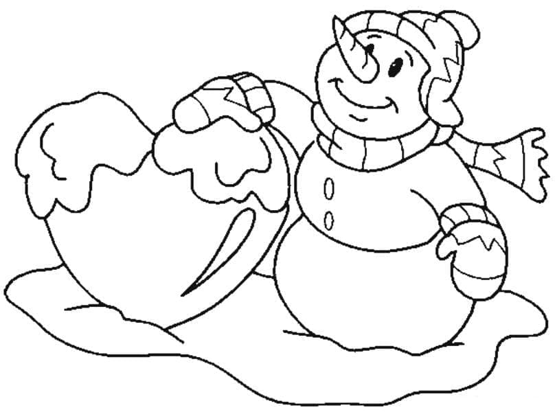 Süßer Schneemann ausmalbilder
