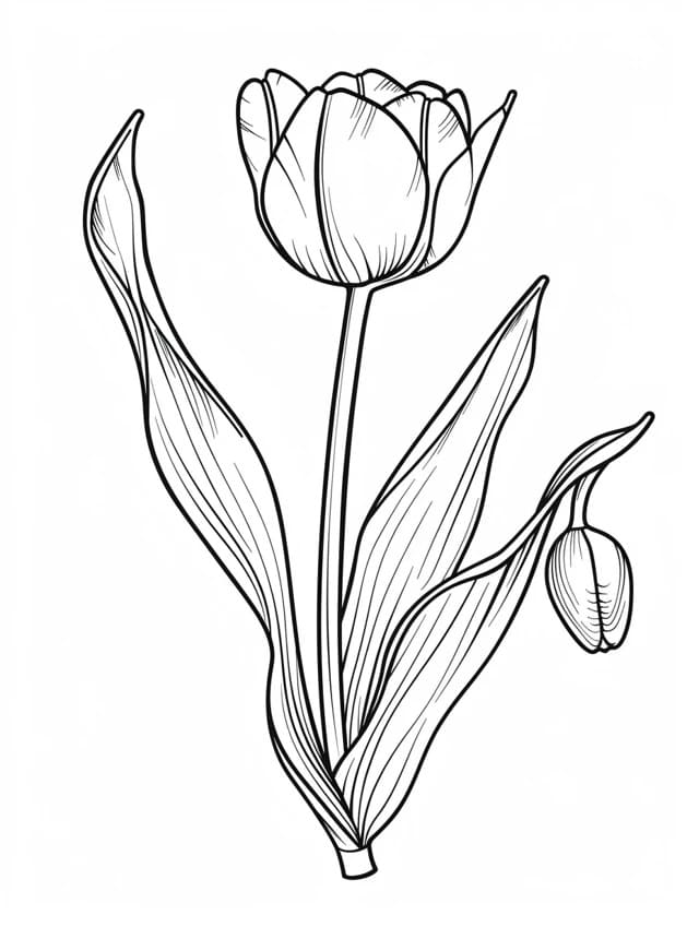 Tulpe gratis druckbar ausmalbilder