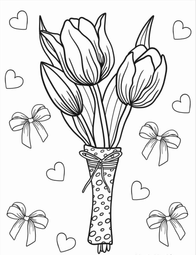 Tulpenbild zum Drucken ausmalbilder