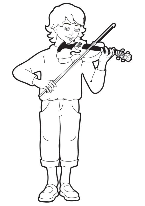 Violine druckbar für Kinder ausmalbilder