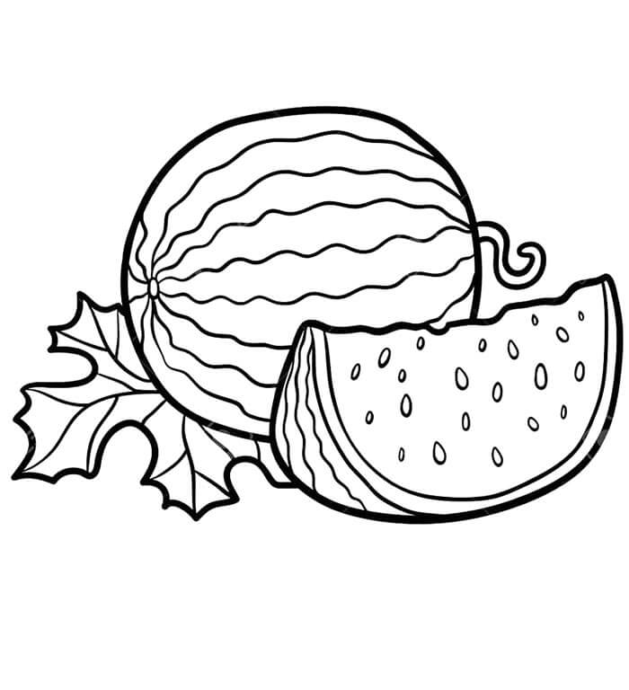 Wassermelone für 5-jährige Kinder ausmalbilder