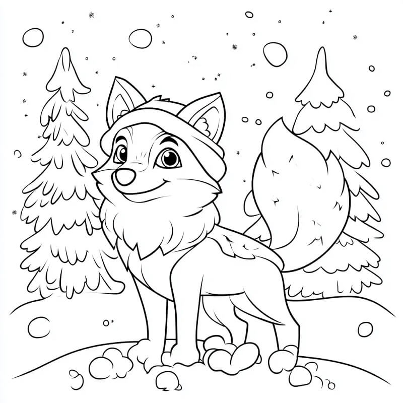 Wintersbild gratis ausmalbilder