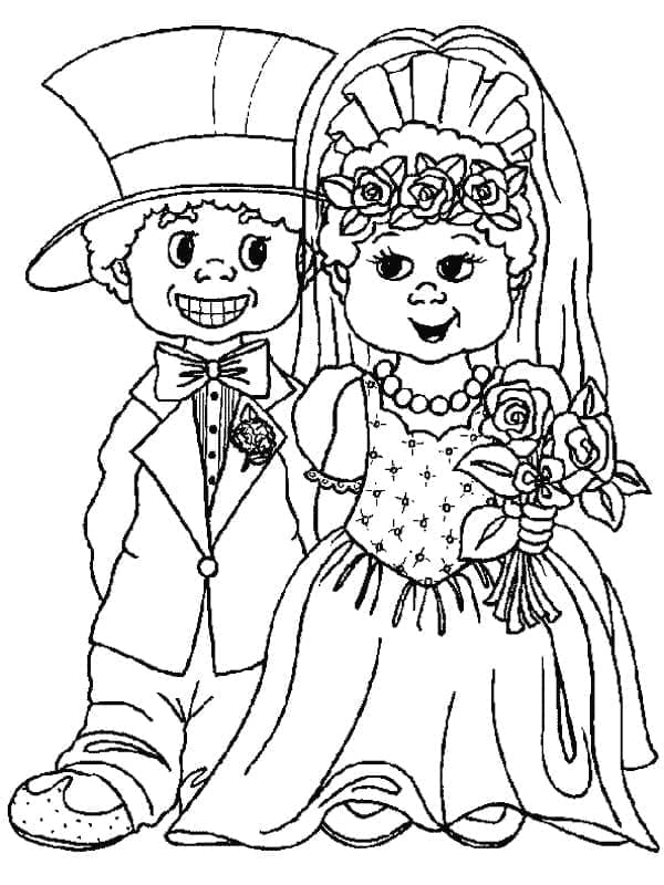 Wunderbare Hochzeit ausmalbilder