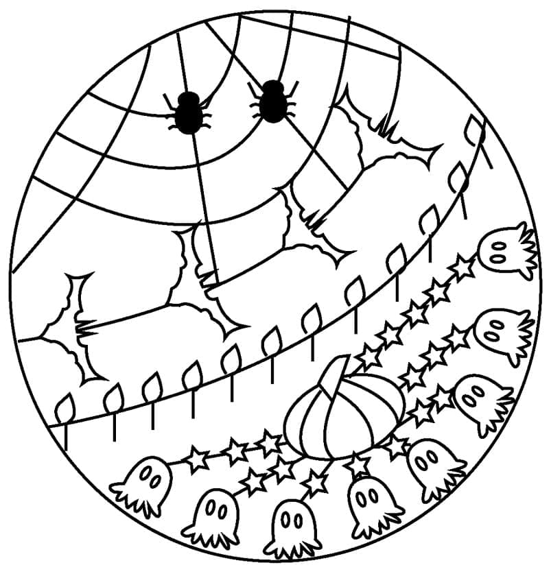 Wundervolles Halloween-Mandala ausmalbilder