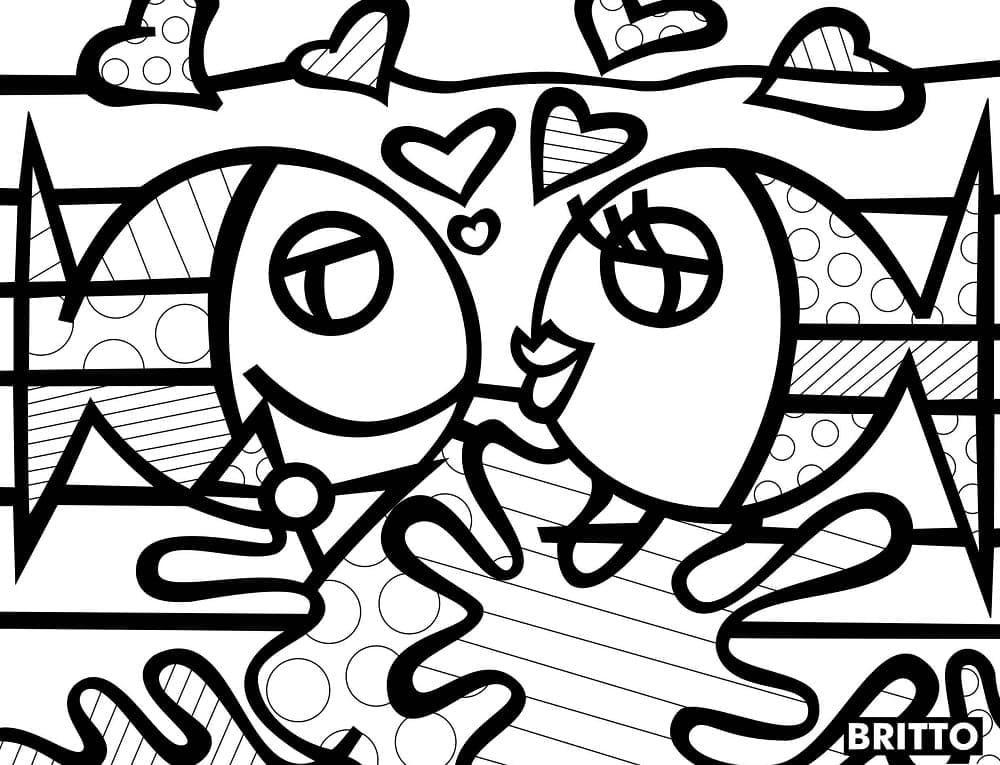 Wundervolles Romero Britto ausmalbilder