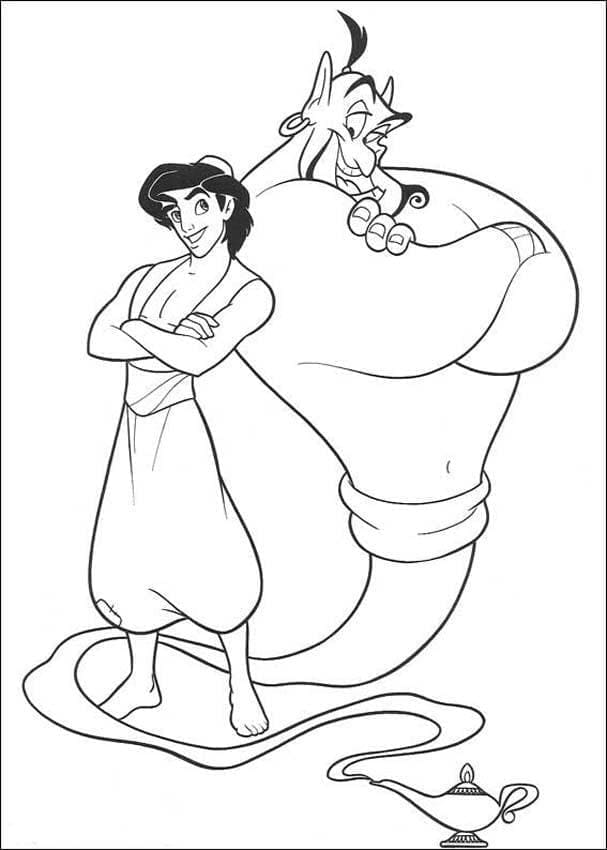 Aladdin Druckvorlage für Kinder ausmalbilder