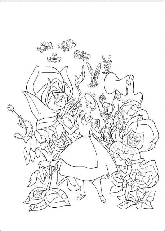 Alice im Wunderland kostenloses Bild ausmalbilder