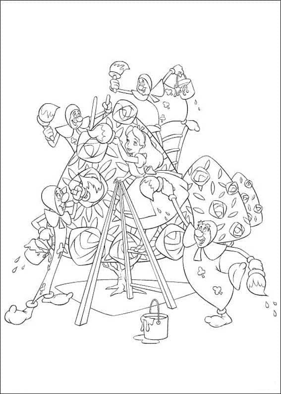 Alice im Wunderland zum Drucken ausmalbilder
