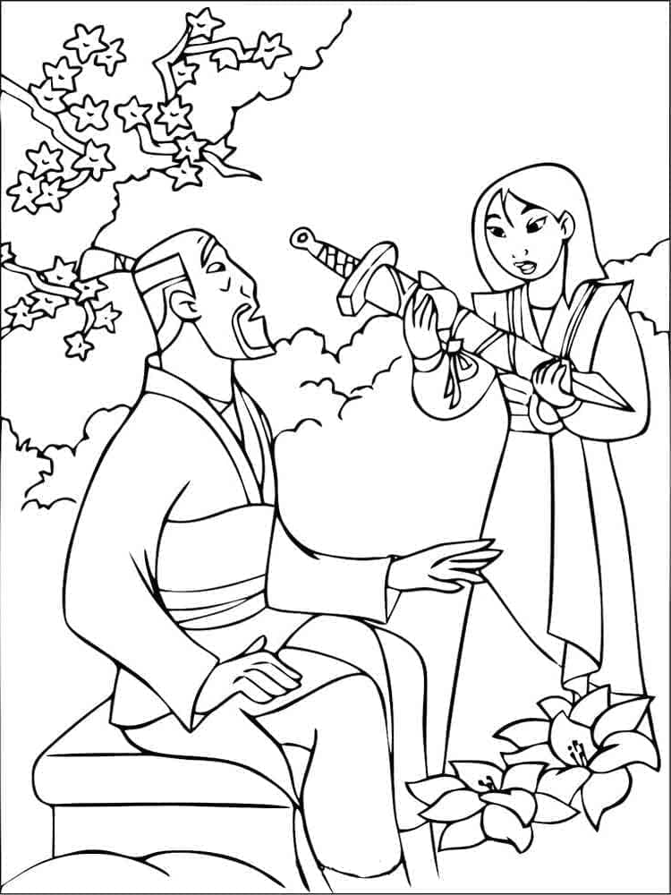 Cartoon Mulan ausmalbilder