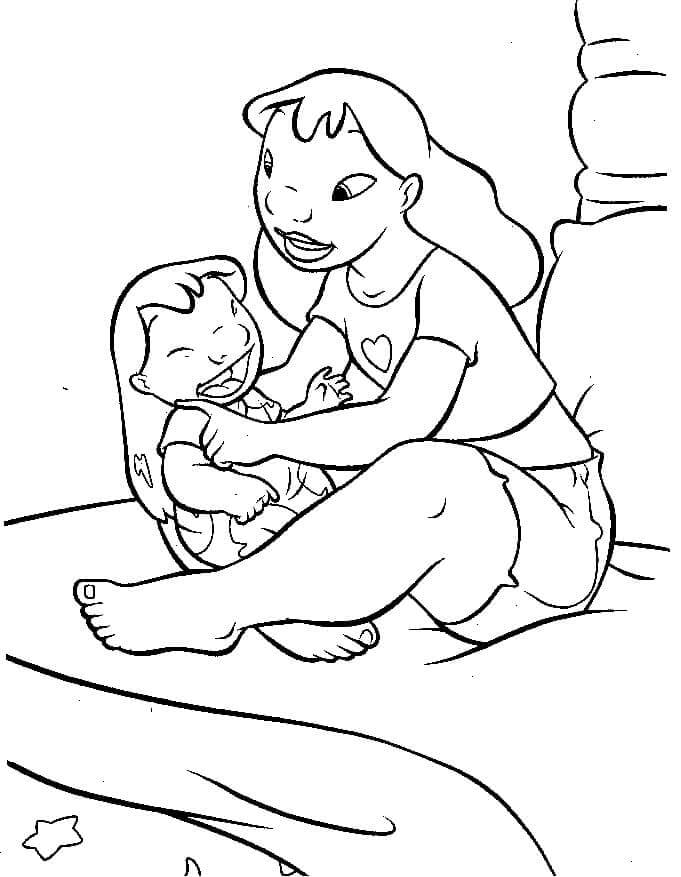 Druckbares Lilo und Stitch für Kinder ausmalbilder