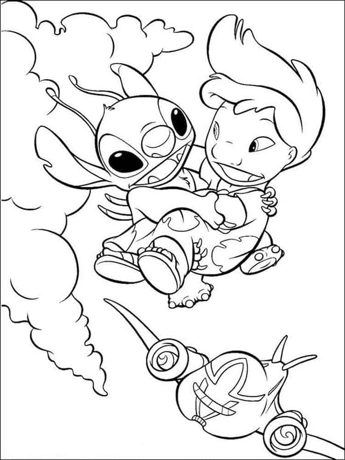 Druckbares Lilo und Stitch ausmalbilder