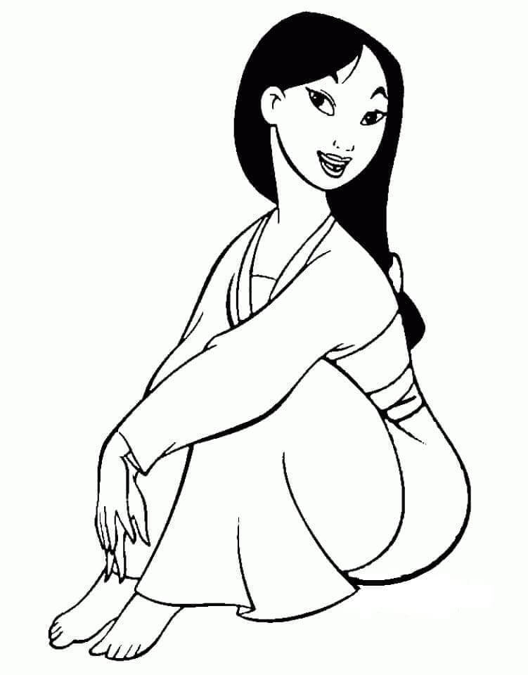 Druckbares Mulan für Kinder ausmalbilder