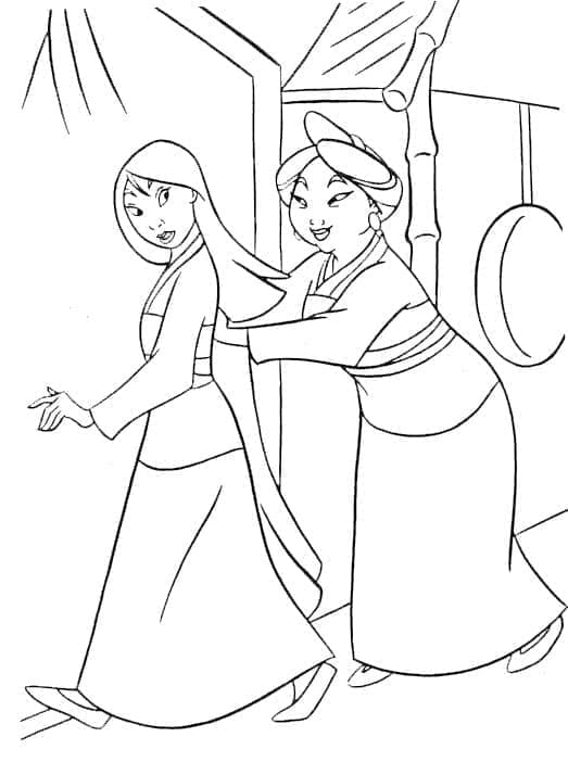 Druckbares Mulan ausmalbilder
