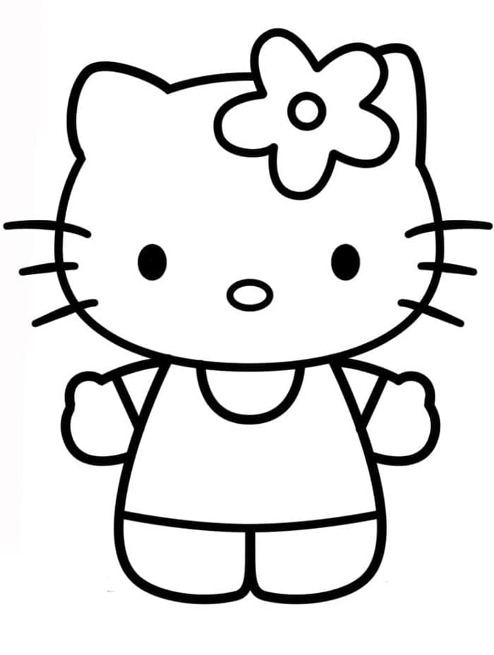 Fröhliche Hello Kitty ausmalbilder