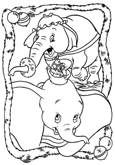 Fröhlicher Dumbo ausmalbilder