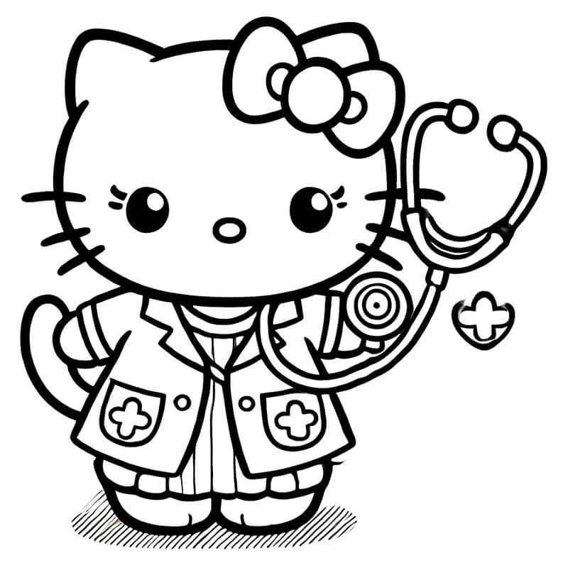 Gratis druckbare Hello Kitty ausmalbilder