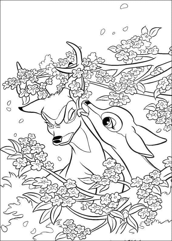 Gratis druckbarer Bambi ausmalbilder