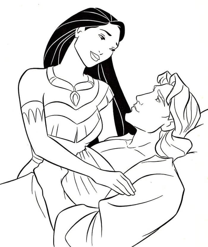 Gratis druckbares Pocahontas ausmalbilder
