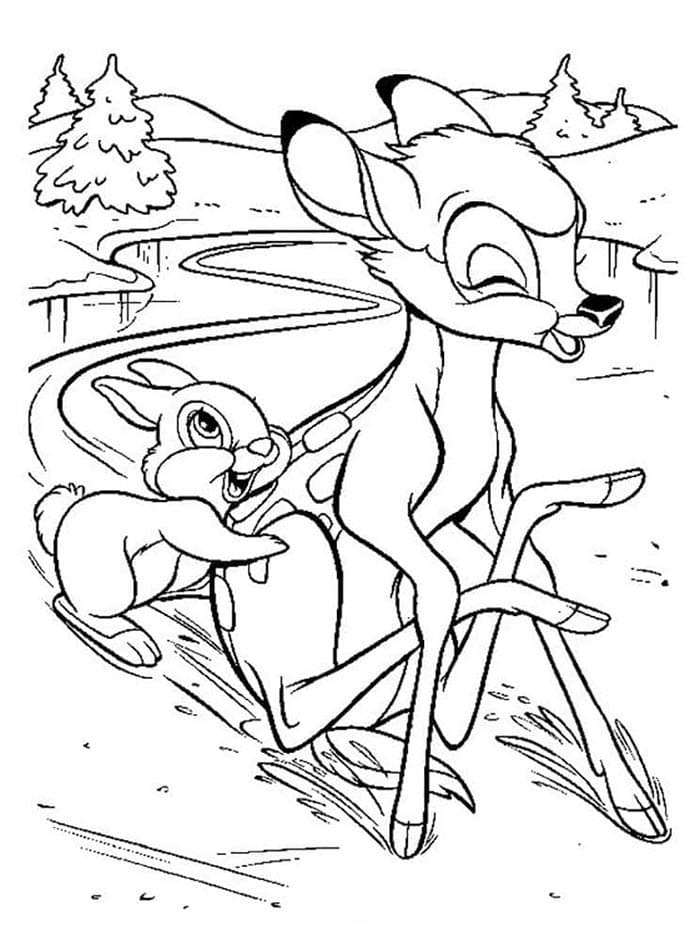 Kostenlos druckbarer Bambi ausmalbilder