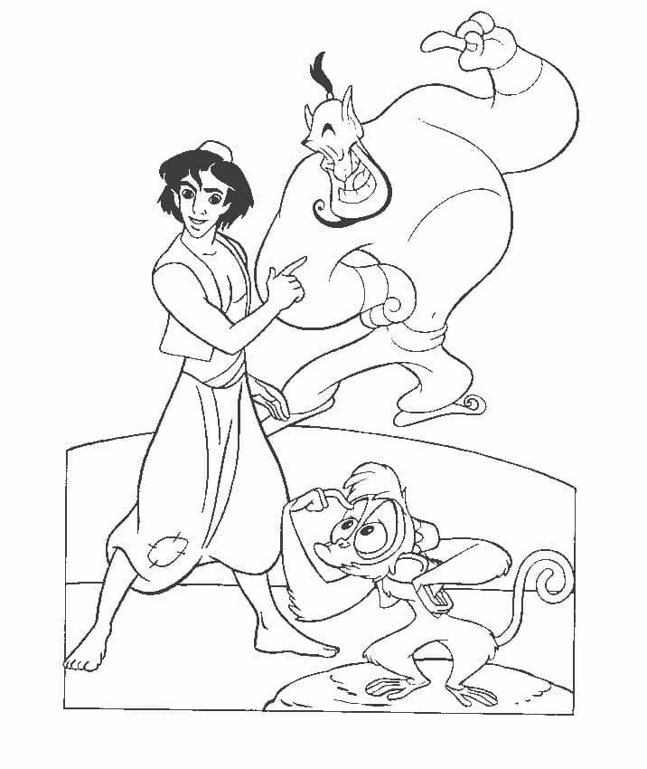 Kostenlos druckbares Aladdin ausmalbilder