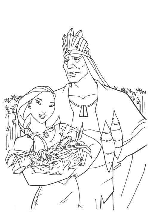 Kostenlos druckbares Pocahontas ausmalbilder