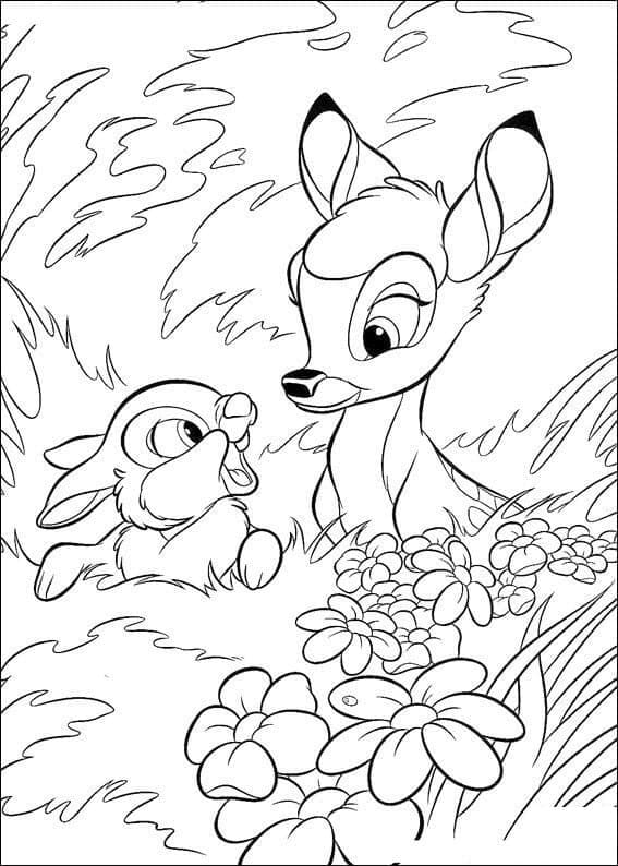 Kostenlose Bambi Druckvorlage ausmalbilder