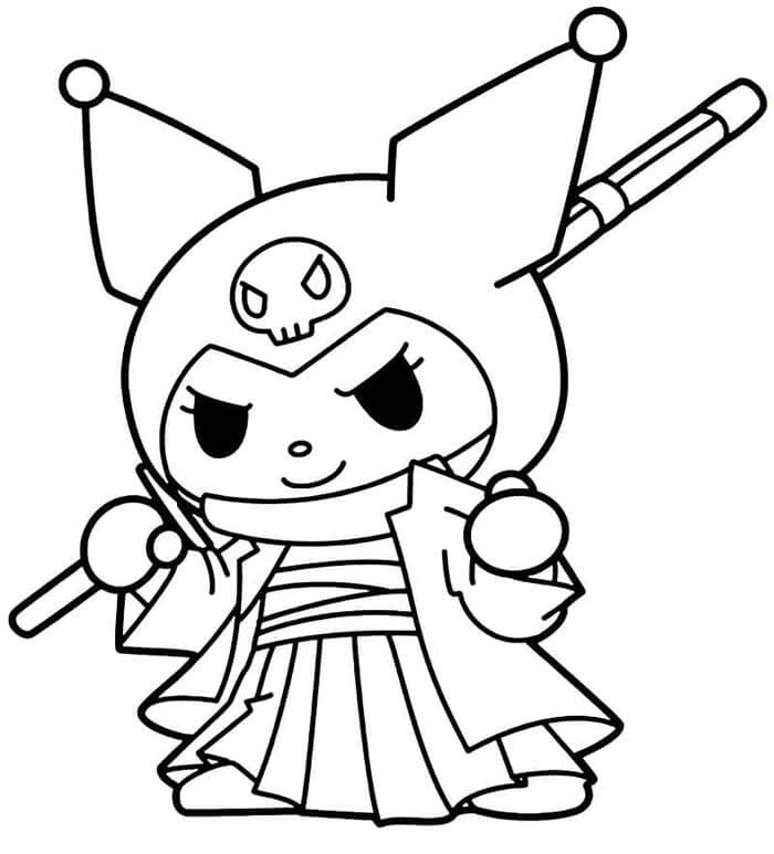 Kostenlose Kuromi Druckvorlage ausmalbilder