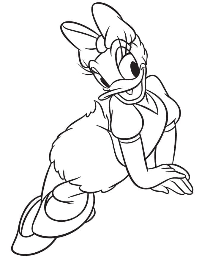 Leicht zu zeichnende Daisy Duck ausmalbilder