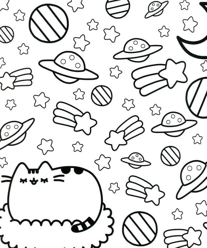 Lustige Pusheen ausmalbilder