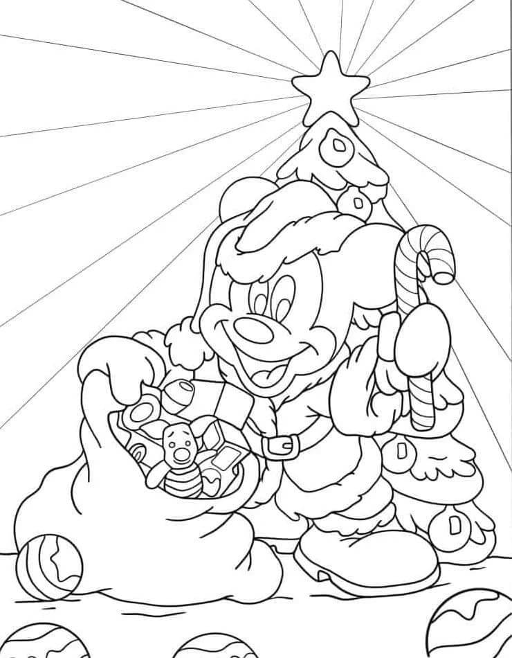 Mickey Mouse und Weihnachtsbaum ausmalbilder