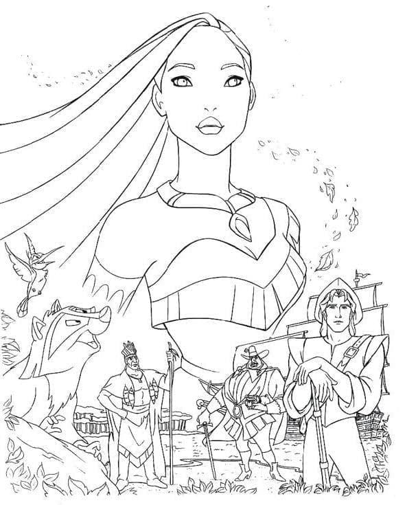 Pocahontas zum Drucken ausmalbilder