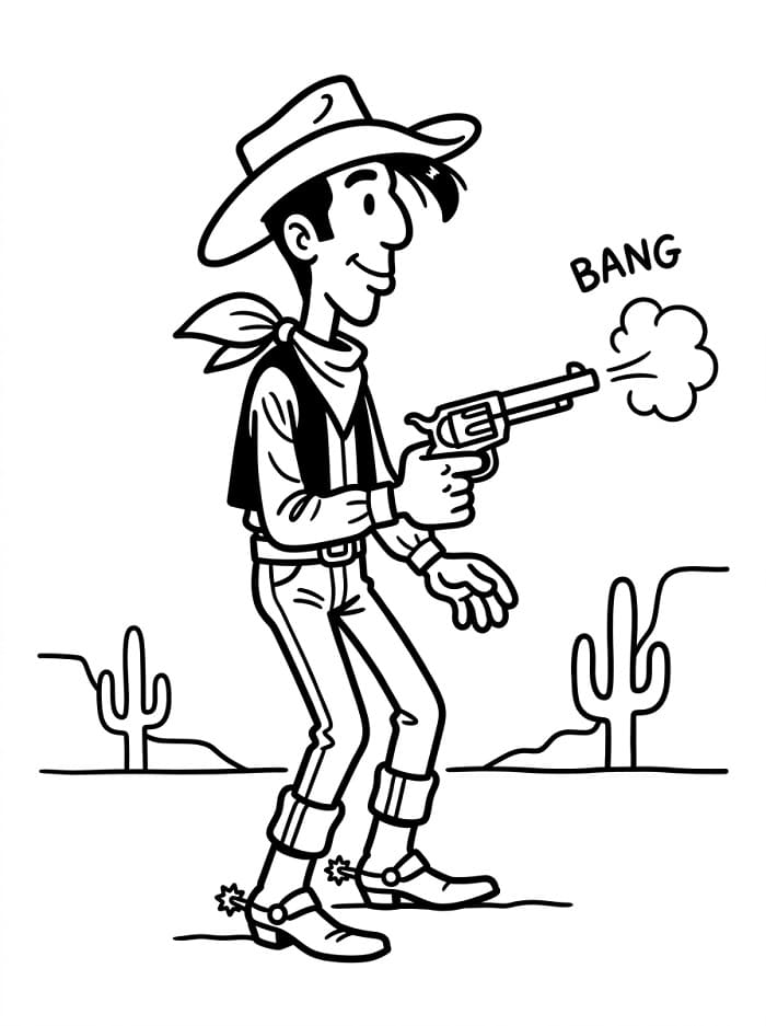 Animierter Lucky Luke ausmalbilder