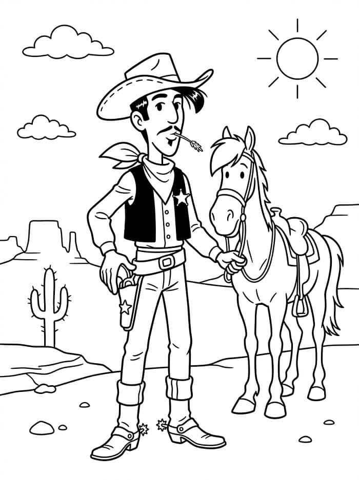 Cowboy Lucky Luke ausmalbilder