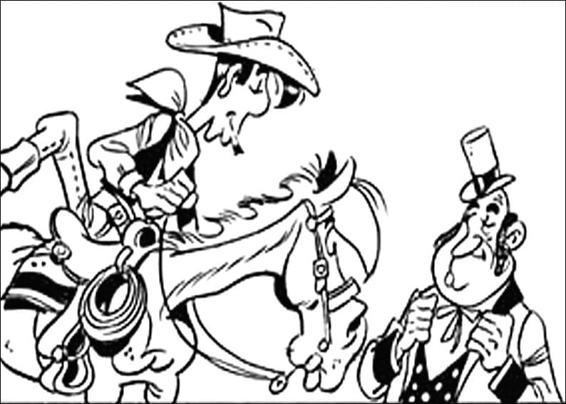 Druckbarer Lucky Luke für Kinder ausmalbilder
