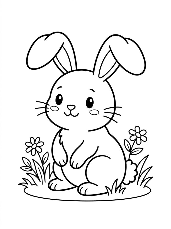 Fröhlicher Hase ausmalbilder