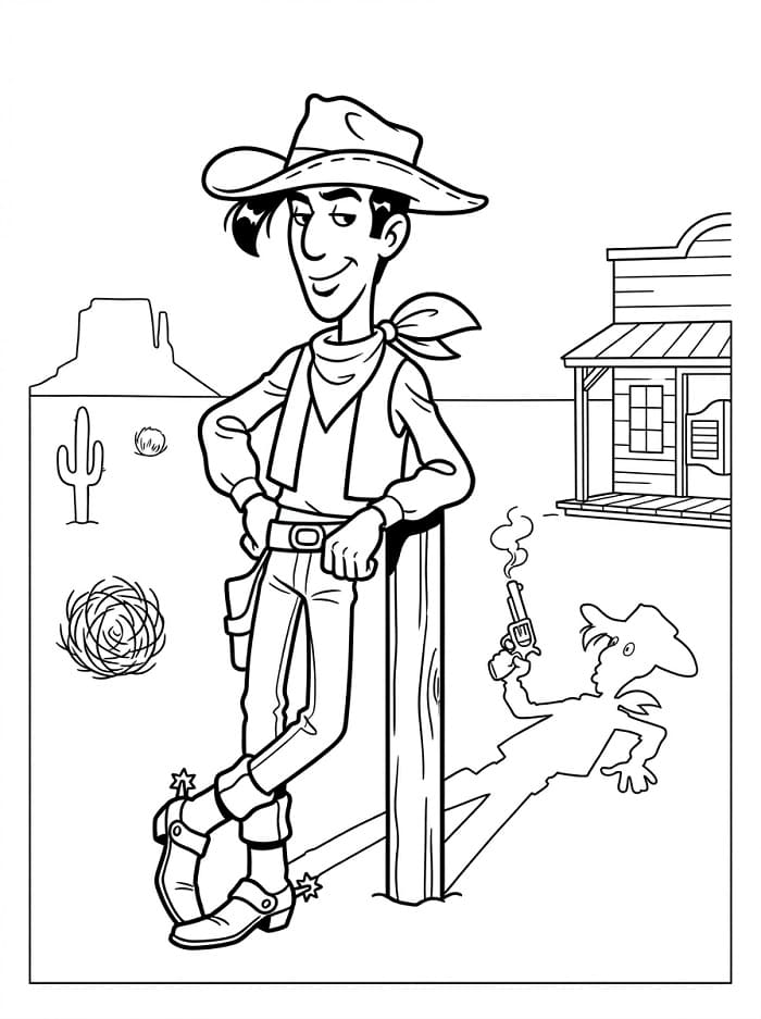 Fröhlicher Lucky Luke ausmalbilder