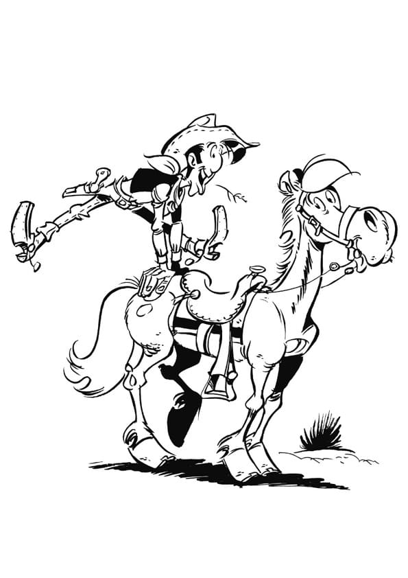 Kostenlose Lucky Luke Druckvorlage ausmalbilder