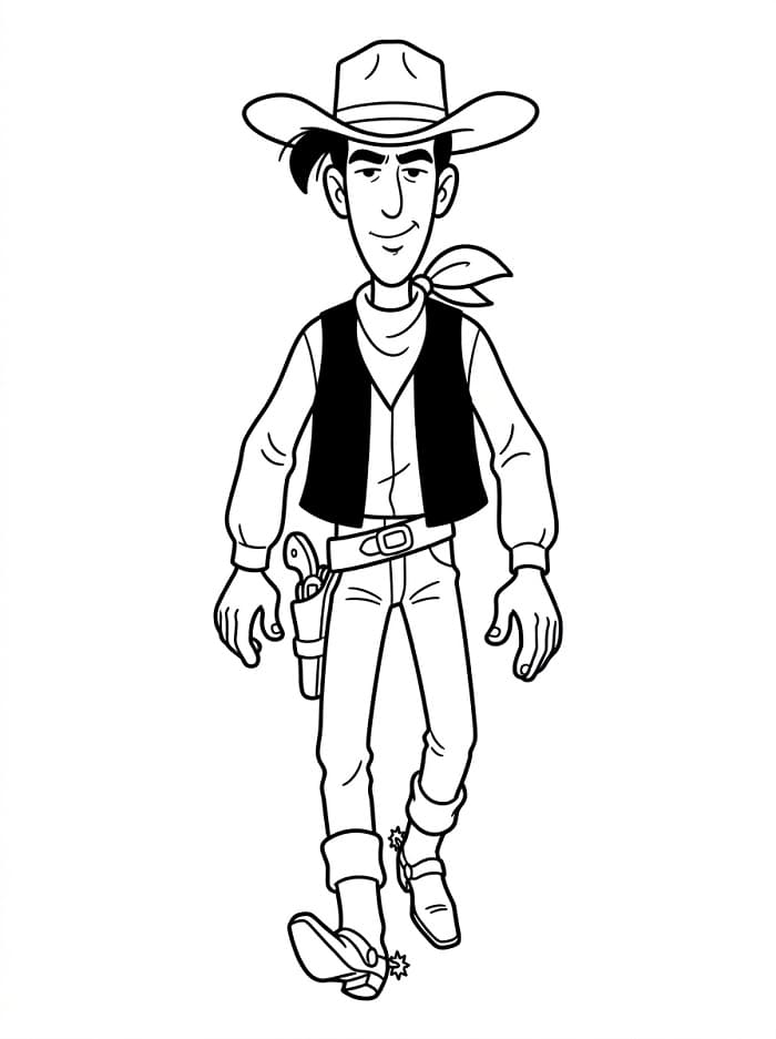Lucky Luke als Cowboy ausmalbilder