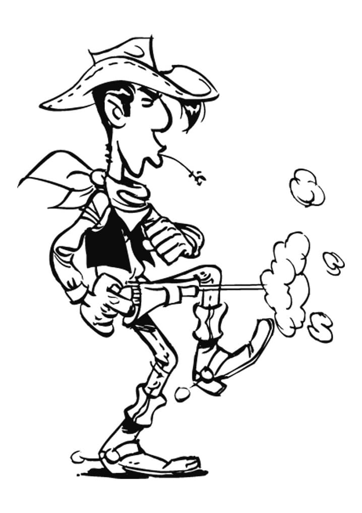 Lucky Luke gratis Druckvorlage ausmalbilder