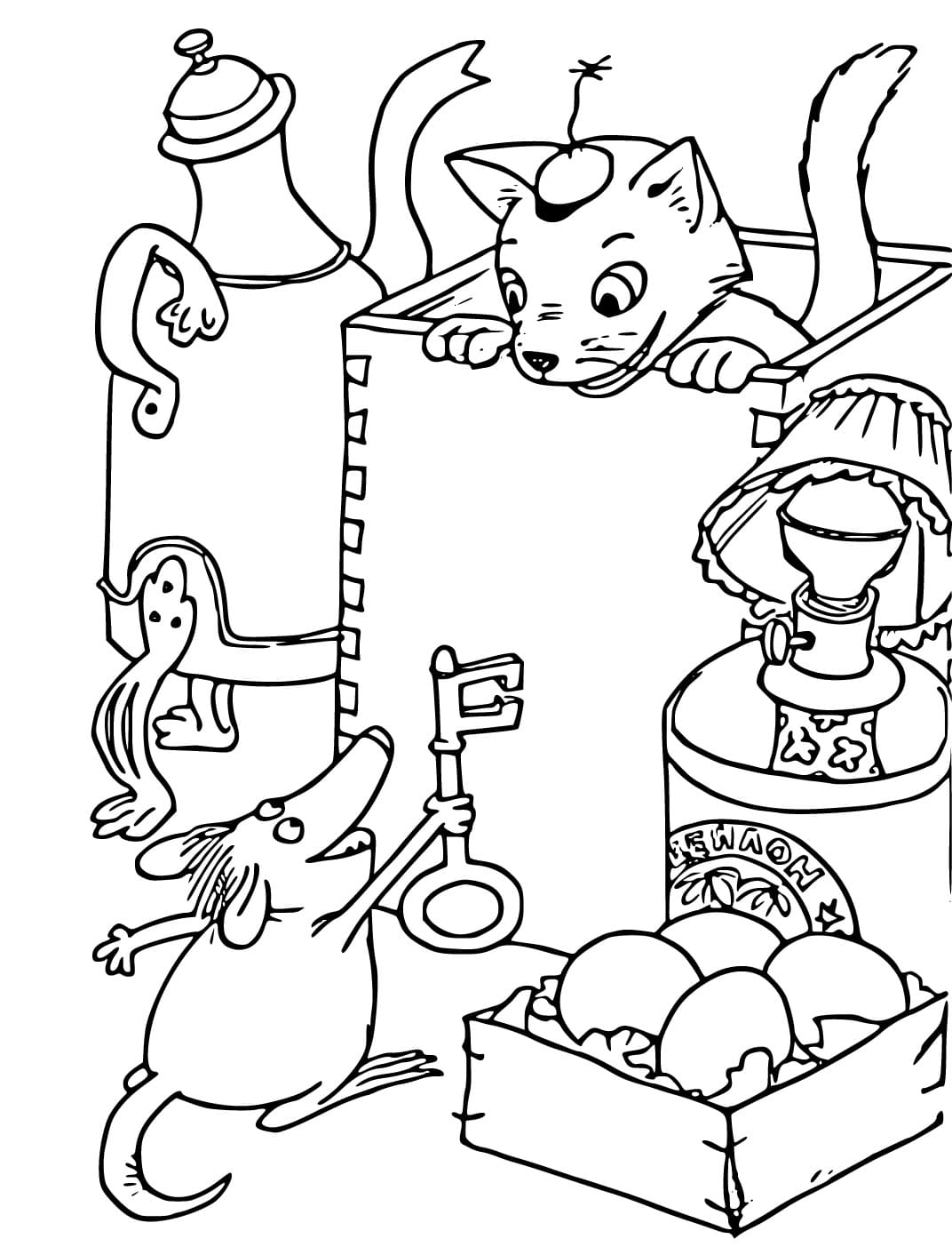 Pettersson und Findus druckbares Bild ausmalbilder