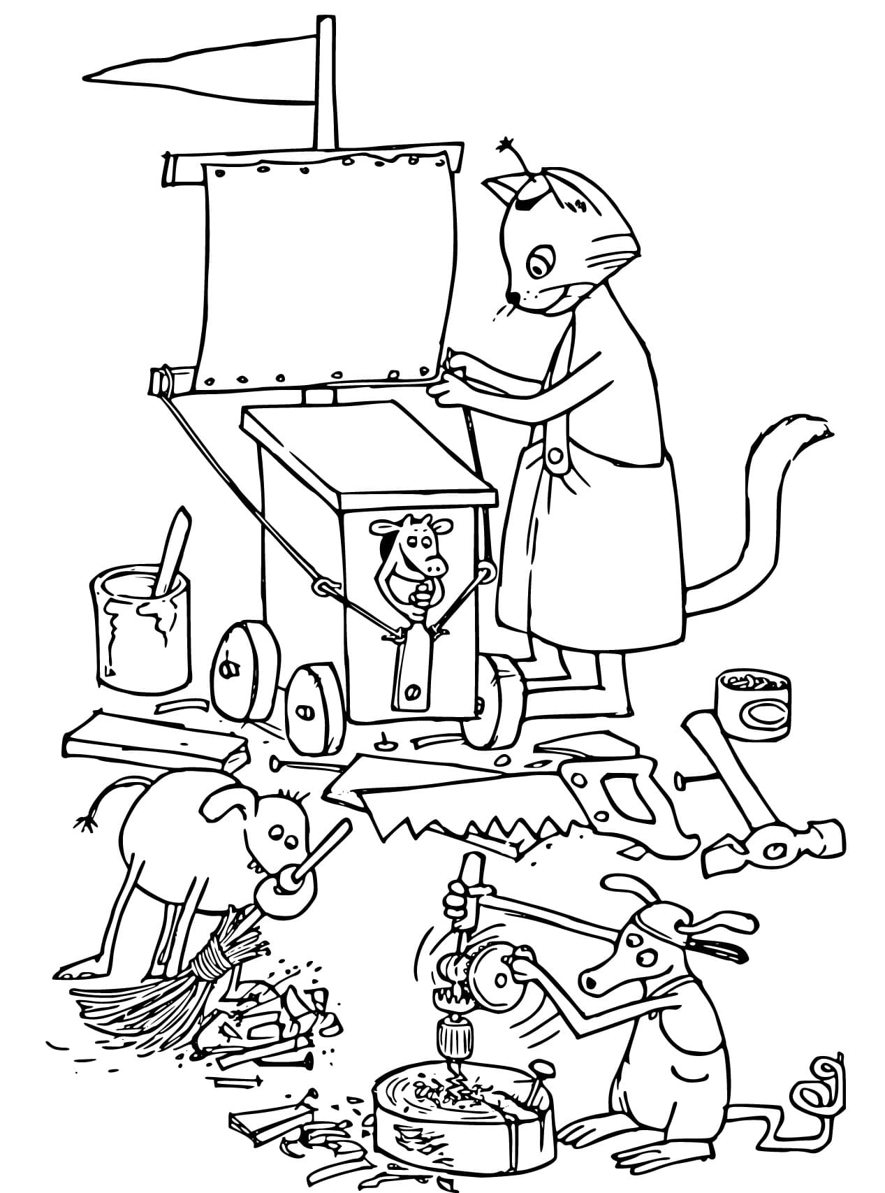 Pettersson und Findus zum Drucken ausmalbilder