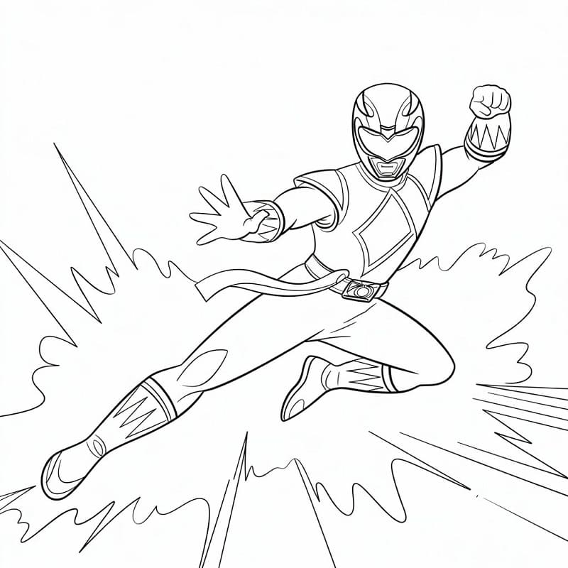 Actionreiche Power Rangers ausmalbilder