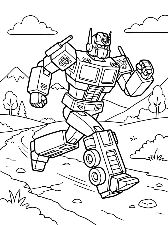 Actionreicher Optimus Prime ausmalbilder