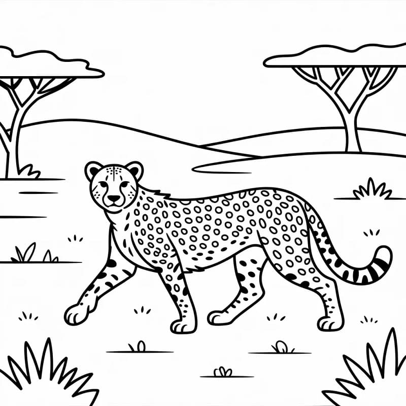 Animated Gepard ausmalbilder